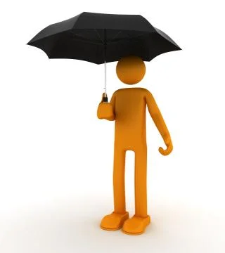 Man holds an umbrella Stock Illustration