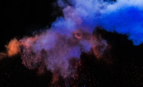 Man in holi colors Stock Photos