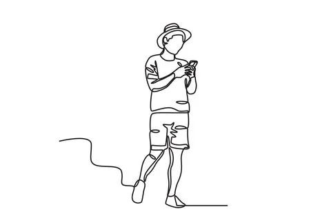 A man is on holiday at the beach Stock Illustration