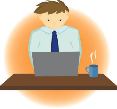 Man at home in smart working Stock Illustration