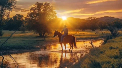 Man on Horse Back Stock Footage 243606718