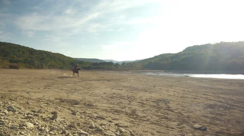 A man on a horse galloping Video stock 63041692