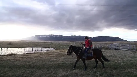 Man on horseback Stock Footage 77049205