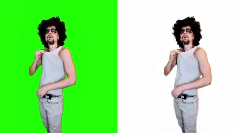 A man is hot on a green background Stock Footage 299978448