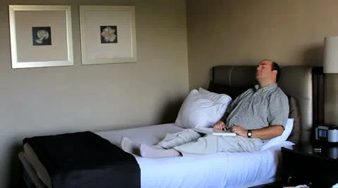 Man hotel room Stock Footage 12656628