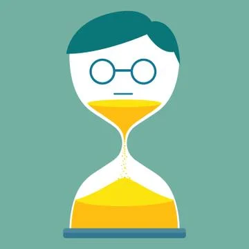 Man with hourglass Stock Illustration