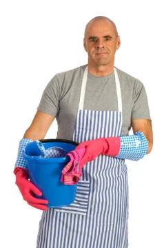 Man as house man Stock Photos