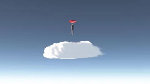 Man hovers above cloud Stock Illustration