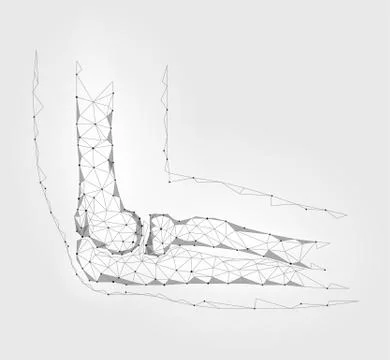 Man human elbow joint. Low poly geomentic future medicine concept technology. Stock-Illustration