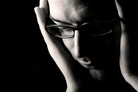 Man with hung head. Stock Photos