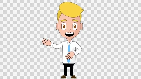 Man Hungry Animation Character Loop Alpha Stock Footage 218315837