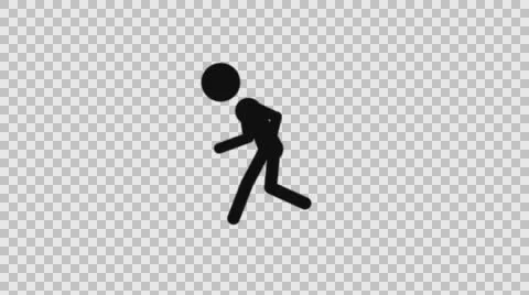 Man hurried on run runcycle Stock Footage 64352924