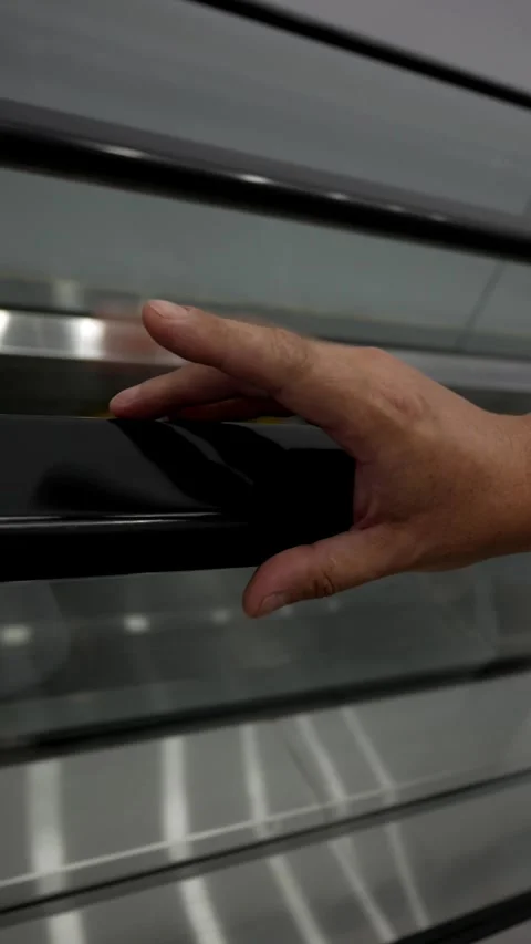 A man hurrying a meeting or work. Close-up of a human's hand going up an escalat Stock Footage 279008569
