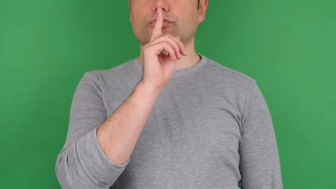 Man hush sign Stock-Footage 277894767