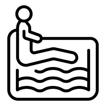 Man hydro pool icon outline vector. Back bath Stock Illustration