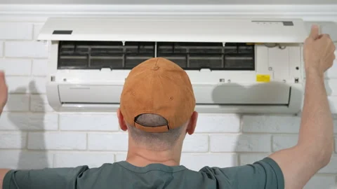 Man with hygiene conditioner problems. Video stock 282132361