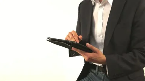 A man with i pad Video stock 11837902