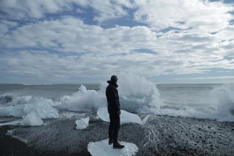Man on Ice Stock Photos