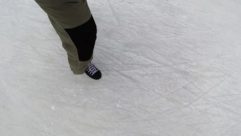 Man ice skating in winter Stock Footage 169809740