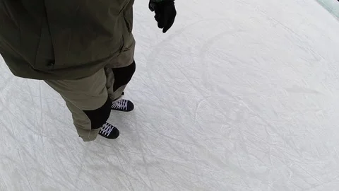 Man ice skating in winter Stock Footage 171828798