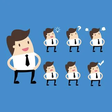 Man icon with different emotions. Vector illustration eps 10 Stock Illustration