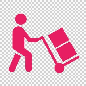 Man icon driving packing boxes in basket icon. Suitable for One collection icons Stock Illustration