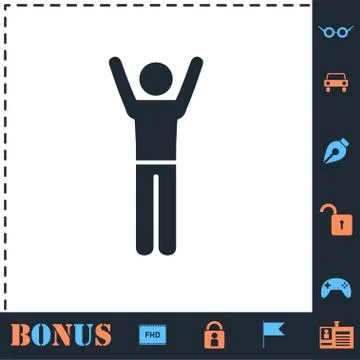 Man icon flat Illustrazione stock