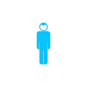 Man icon flat. Illustrazione stock