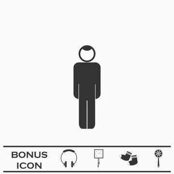 Man icon flat. Stock Illustration