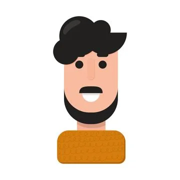 Man Icon. Flat Style Design. Vector Illustration Stock Illustration