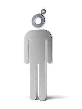 Man icon with head as gear Illustrazione stock