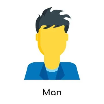 Man icon isolated on white background Free Stock Illustration