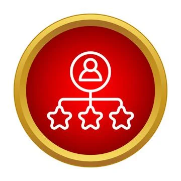 Man icon leading a team of star performers Stock Illustration