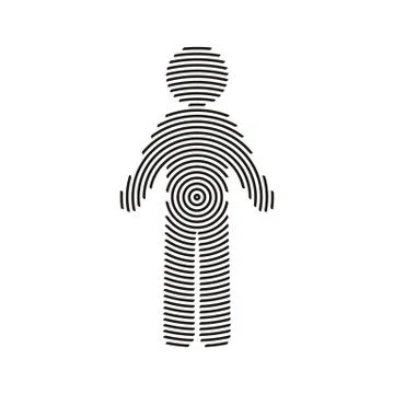Man icon made of circle lines Illustrazione stock