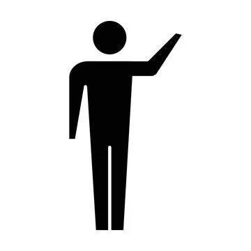 Man icon open arms vector male person with raised hands symbol in a glyph p.. Stock Illustration