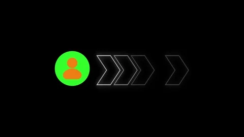 Man icon with outgoing call icon animation isolated on black background Stock-Footage 342703768