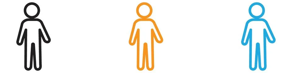 Man icon vector logo set collection for web app ui Stock Illustration