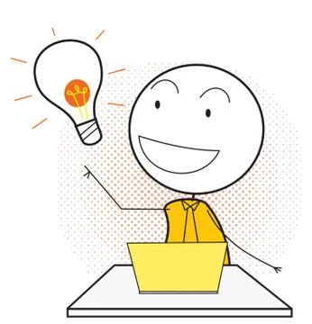 Man idea computer Stock Illustration
