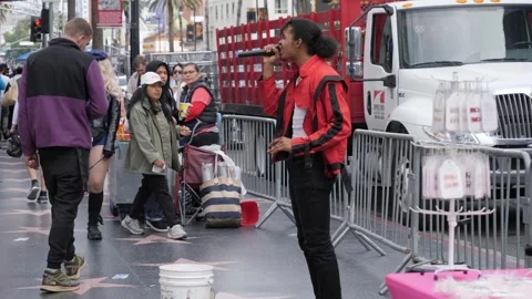 Man impersonate Michael Jackson Stock Footage 299345032