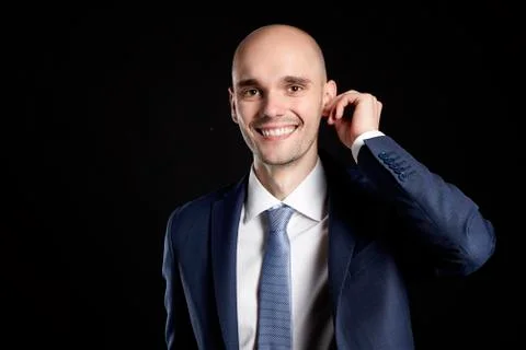 Man Improves Ear Stock Photos