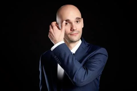 Man Improves Eyebrow Stock Photos