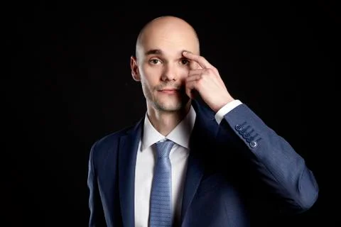 Man Improves Eyebrow Stock Photos