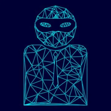 The man incognito in a mask low poly triangulation triangulated polygonal ele Stock Illustration