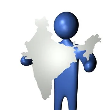 Man with india map sign Illustrazione stock