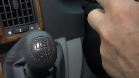 Man indicating, steering and changing gears. Stock Footage 92113189