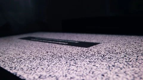 Man indicators on sensor touch screen sensory interactive table TV interference Stock Footage 106339980