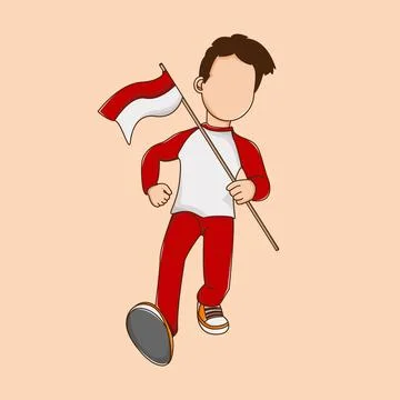 Man Indonesia Flag Stock-Illustration