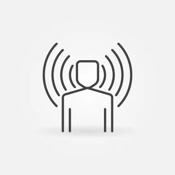 Man Influencer vector outline concept icon Stock Illustration
