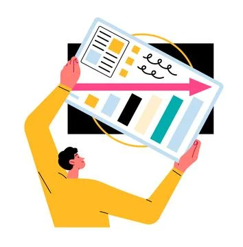 Man with an information table Stock Illustration