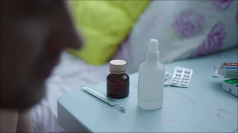 Man Injecting Drops into Nose Stock Footage 60382267